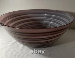 Signed Barbini Murano Italy Amethyst Art Glass Centerpiece Bowl 18 Hand Blown