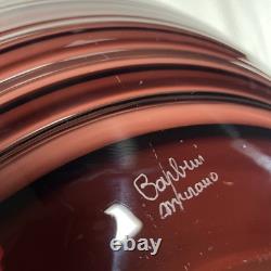 Signed Barbini Murano Italy Amethyst Art Glass Centerpiece Bowl 18 Hand Blown