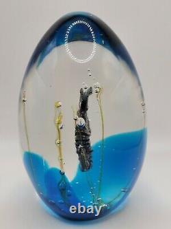 Signed Elio Raffaeli Oggetti Murano Gold Fleck Seahorse Aquarium Art Glass 5