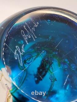 Signed Elio Raffaeli Oggetti Murano Gold Fleck Seahorse Aquarium Art Glass 5