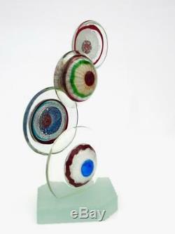 Signed Giant 8.1kg Murano Art Glass Abstract Eyes Sculpture Allessandro Barbaro