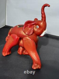 Signed Labeled Franco Moretti Murano Lucky Elephant Gold And Red 75 X 5 G2U