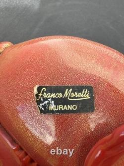 Signed Labeled Franco Moretti Murano Lucky Elephant Gold And Red 75 X 5 G2U
