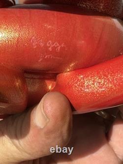 Signed Labeled Franco Moretti Murano Lucky Elephant Gold And Red 75 X 5 G2U