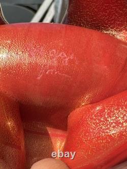 Signed Labeled Franco Moretti Murano Lucky Elephant Gold And Red 75 X 5 G2U