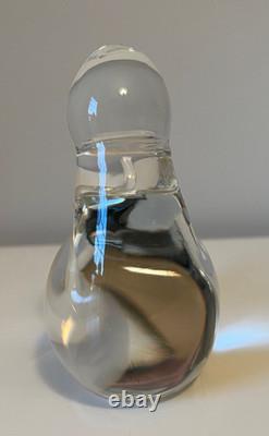 Signed Licio Zanetti Hand Blown Clear Murano Glass Duck 4.5Lx3Wx5.5H