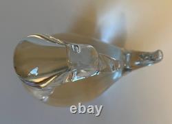 Signed Licio Zanetti Hand Blown Clear Murano Glass Duck 4.5Lx3Wx5.5H
