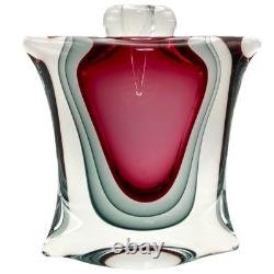 Signed Luigi Onesto Murano Sommerso Glass Decanter with Stopper Hand-Blown Glass