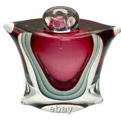 Signed Luigi Onesto Murano Sommerso Glass Decanter with Stopper Hand-Blown Glass
