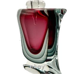 Signed Luigi Onesto Murano Sommerso Glass Decanter with Stopper Hand-Blown Glass