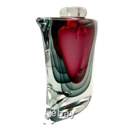 Signed Luigi Onesto Murano Sommerso Glass Decanter with Stopper Hand-Blown Glass