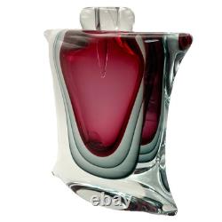 Signed Luigi Onesto Murano Sommerso Glass Decanter with Stopper Hand-Blown Glass