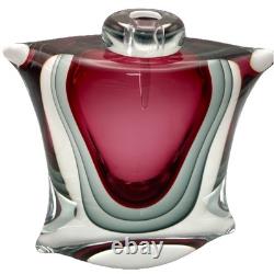 Signed Luigi Onesto Murano Sommerso Glass Decanter with Stopper Hand-Blown Glass