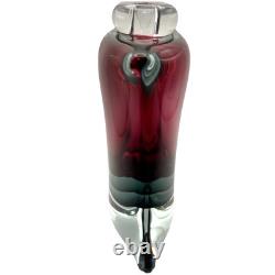 Signed Luigi Onesto Murano Sommerso Glass Decanter with Stopper Hand-Blown Glass