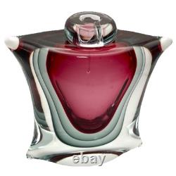 Signed Luigi Onesto Murano Sommerso Glass Decanter with Stopper Hand-Blown Glass