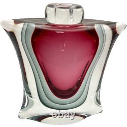 Signed Luigi Onesto Murano Sommerso Glass Decanter with Stopper Hand-Blown Glass