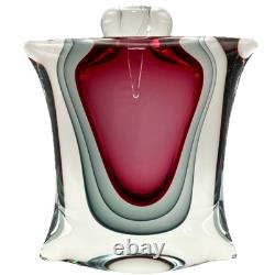 Signed Luigi Onesto Murano Sommerso Glass Decanter with Stopper Hand-Blown Glass