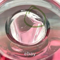 Signed Luigi Onesto Murano Sommerso Glass Decanter with Stopper Hand-Blown Glass