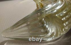 Signed MCM Murano Clear Aventurine Gold Dust Blown Glass Angel Kneel Pray Italy