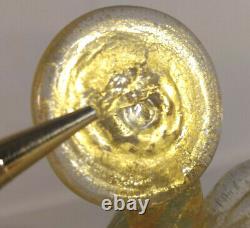 Signed MCM Murano Clear Aventurine Gold Dust Blown Glass Angel Kneel Pray Italy