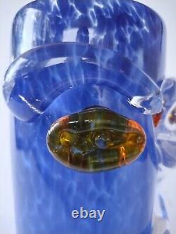 Signed Venetian Murano Hand Blown Glass Picasso Face Vase