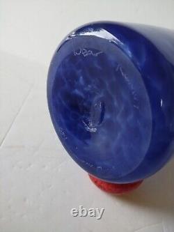 Signed Venetian Murano Hand Blown Glass Picasso Face Vase