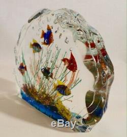 Six Fish Murano Glass Fish Aquarium Glass Sculpture Barbini Cenedese Style