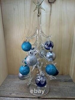 Soffieria Parise Vetro Hand Blown Glass Christmas Tree & Ornaments Murano Style