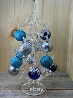 Soffieria Parise Vetro Hand Blown Glass Christmas Tree & Ornaments Murano Style