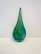 Sommerso Glass Triple Tear Drop Sculpture Seguso Flavio Poli 11.5 Vase Heavy