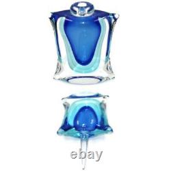 Sommerso Perfume Bottle Signed Luigi Onesto Murano Italy Blue & Aqua 10 1/4 MCM