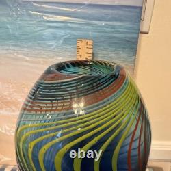 Stefano Toso Murano Glass Hand Blown Goldfish Art Glass Vase