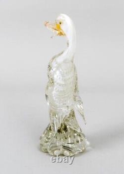 Stickered MURANO Venetian Art Glass Duck Goose Figure Hand Blown 10.5 Italy