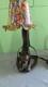 Stretch Cat Lamp With Murano Millefiori Hand Blown Blown Globe, Bronze 1930 Design