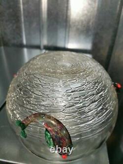 Studio Art Glass Fish Bowl Possibly By David Leppla Hand Blown trailed Murano