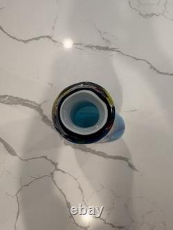 Stunning 17 Murano Footed Swirl Twist Hand Blown Glass Vase Vintage Italian