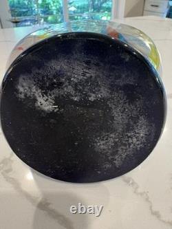 Stunning 17 Murano Footed Swirl Twist Hand Blown Glass Vase Vintage Italian