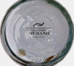 Stunning 22 Hand-Blown Murano Style Aventurine Vase Gold & Copper White Italian