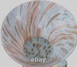 Stunning 22 Hand-Blown Murano Style Aventurine Vase Gold & Copper White Italian