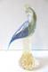 Stunning Murano Glass Cockatoo Sculpture 13 Hand-Blown Blue, Green, Gold Italy