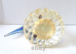 Stunning Murano Glass Cockatoo Sculpture 13 Hand-Blown Blue, Green, Gold Italy