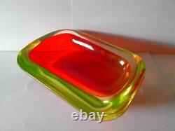 Stunning Murano Sommerso Glass Bowl hand blown bowl by Flavio Povi 1960's