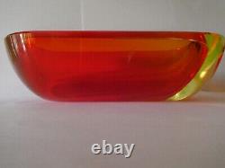 Stunning Murano Sommerso Glass Bowl hand blown bowl by Flavio Povi 1960's