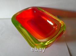 Stunning Murano Sommerso Glass Bowl hand blown bowl by Flavio Povi 1960's