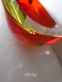 Stunning Murano Sommerso Glass Bowl hand blown bowl by Flavio Povi 1960's