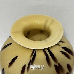 Stunning Murano Style Tortoise Shell Design Hand Blown Glass Vase 9.5 Tall