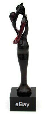 Stunning! Murano XL 19cm Art Glass Freeform Lovers Sculpture Figure Dark Red