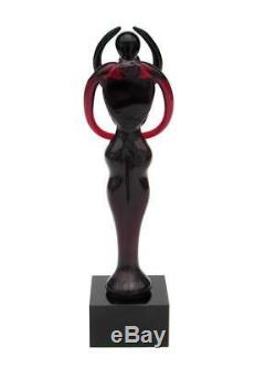 Stunning! Murano XL 19cm Art Glass Freeform Lovers Sculpture Figure Dark Red