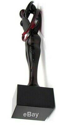 Stunning! Murano XL 19cm Art Glass Freeform Lovers Sculpture Figure Dark Red