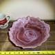 Stunning Vintage Hand Blown Abstract Murano Pink/White Swirl Art Glass Bowl 10